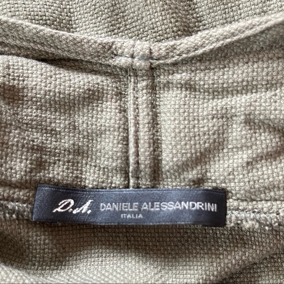 Daniele Alessandrini Olive Green Draped Short Dress Size 40 US Size 4 - Picture 3 of 5